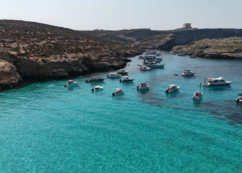 Blue Lagoon:Malta Crystal Lagoon, Comino,Private Speedboat - Santa Maria Caves: photo moments plus real coastal scenery