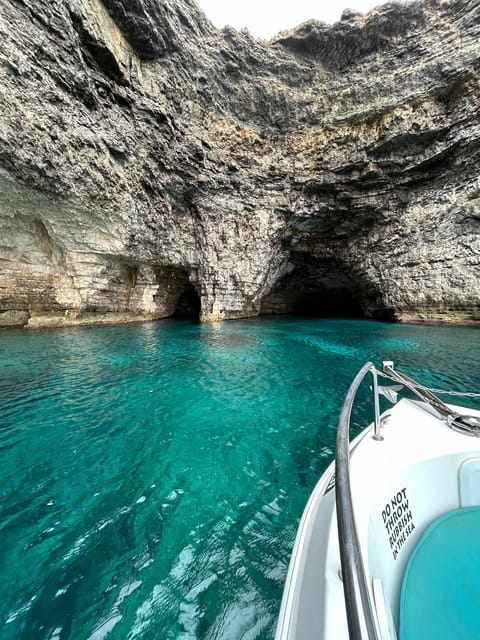 Boat charters and boat tours in Malta - Setting off from Aqua Bliss Charters Malta in a 24 ft Yamaha-powered open boat