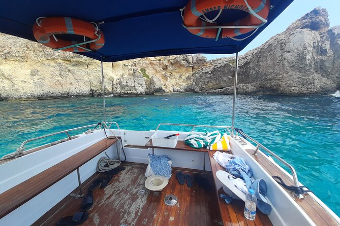 Boat Charters Blue lagoon, Crystal Lagoon, Comino, Malta 4hr trip - Santa Maria Bay: a sandy break plus snorkeling time
