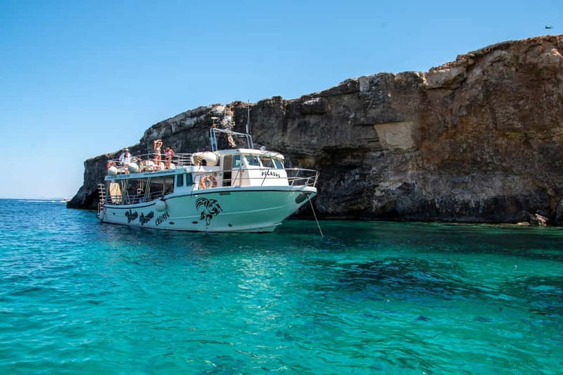 Comino Blue Lagoon & Crystal Lagoon - 3 Bay Cruise - Santa Marija caves sightseeing on the return leg