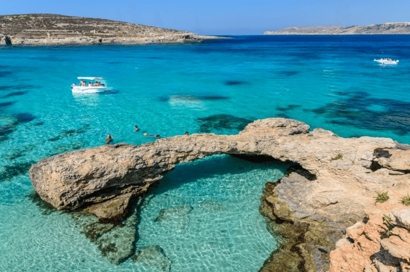 Daylong Delight - Trips in Malta, Daħlet Qorrot & Comino - Crystal Lagoon caves in Comino: scenery plus real swim time
