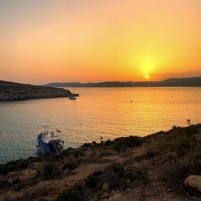 From Bugibba: Blue Lagoon Sunset Cruise - Cruising north toward Comino: the first hour on the water