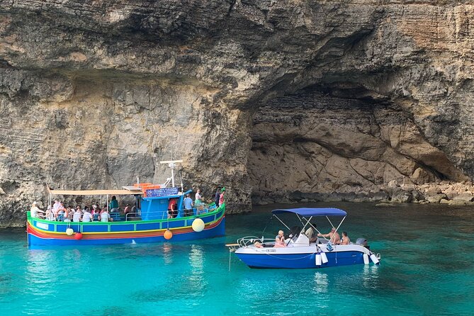 Full Day Private charter to Crystal & Blue Lagoon, Caves & Gozo - The Elephant’s Head shape and Hondoq Bay for one last swim