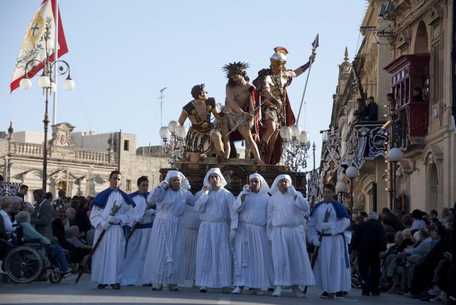 Good Friday Easter Procession with Commentary and Transport - Brass Band Marches and the Role of Live Commentary