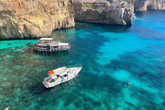 Half day Cruise - Comino, Gozo, Blue & Crystal Lagoon, and Caves - Stop 3: Crystal Lagoon swimming and snorkeling where it feels calmer