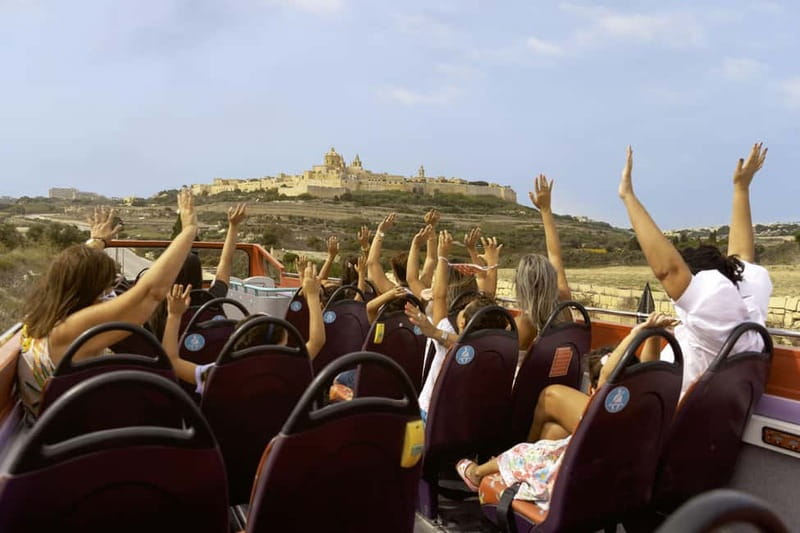 Malta: 2-Day Hop-On Hop-Off Bus & Harbour Cruise (CMO) - North Route on the Blue Line: Mdina, Valletta, and the Seat-Side Trick