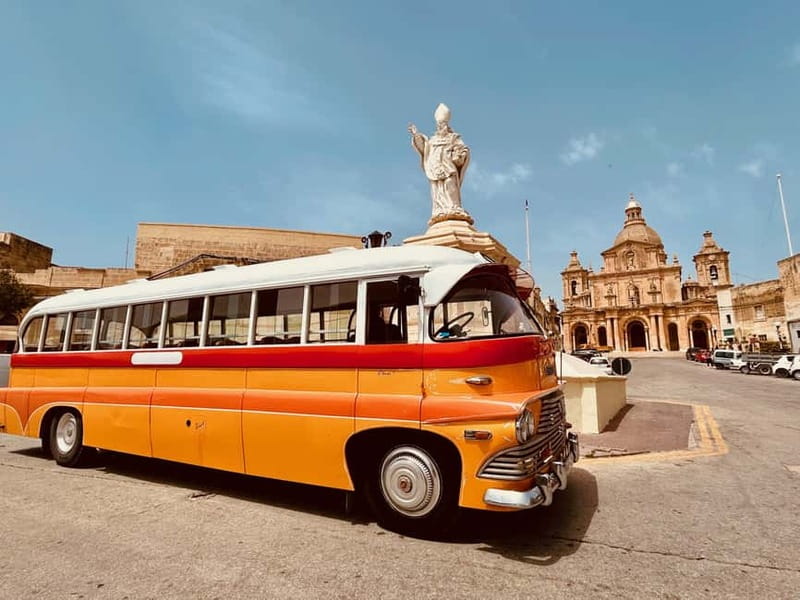 Malta: 5 hr Vintage Bus Tour - Mdina & Blue Grotto inc. food - Vintage Bus Comfort, Smart Pickup, and What’s Actually Included