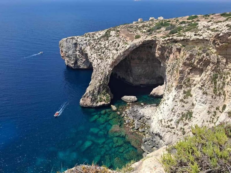Malta: 5 hr Vintage Bus Tour - Mdina & Blue Grotto inc. food - Blue Grotto: One Hour On Site, Optional Boat Ride if Weather Allows
