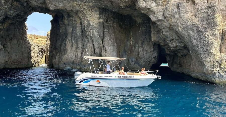 Malta:Gozo,Comino,Crystal/BlueLagoon&Caves Private Boat trip - A Private Boat Day From Cirkewwa or Mgarr