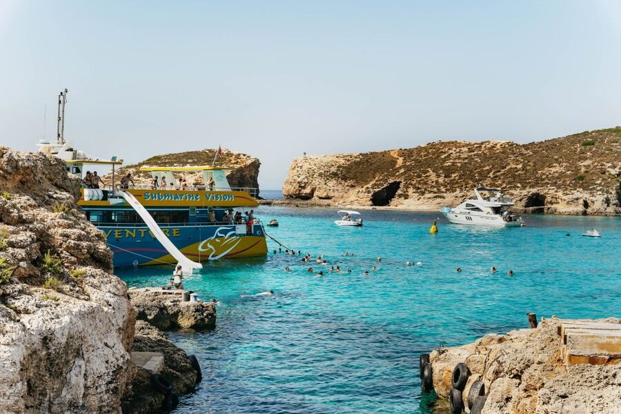 Malta: Gozo & Comino Islands, Blue Lagoon & Seacaves Tour - Onboard Comfort and Fun: Waterslides, Showers, and Those Underwater Windows