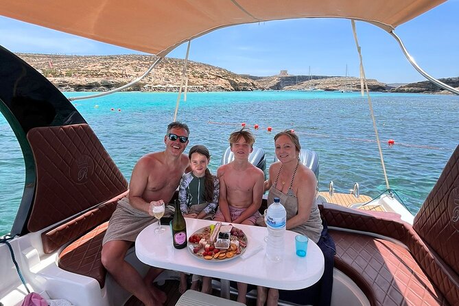 Malta: Private Boat Charter around Comino - Price and value: $350.85 per group plus a €100 fuel surcharge