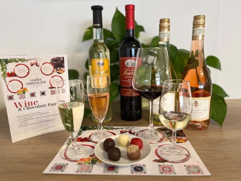 Malta: Wine and Chocolate Pairing Experience - The 1 hour plan: four Maltese wines and five handmade chocolates