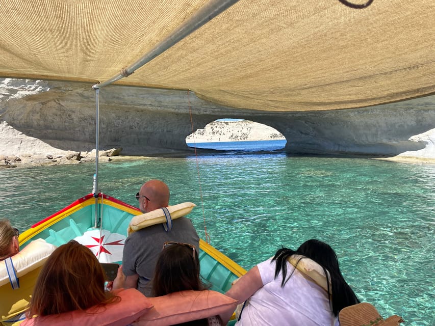 Marsaxlokk: Boat Trip to St Peter’s Pool - Getting started at the Maltese flag outside Carrubia restaurant
