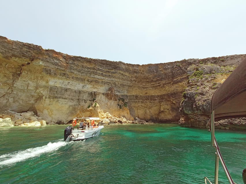 Mellieha: 3:00pm Speedboat round Comino Caves 2h Blue Lagoon - Marfa Bay departures: where this trip starts and what that means