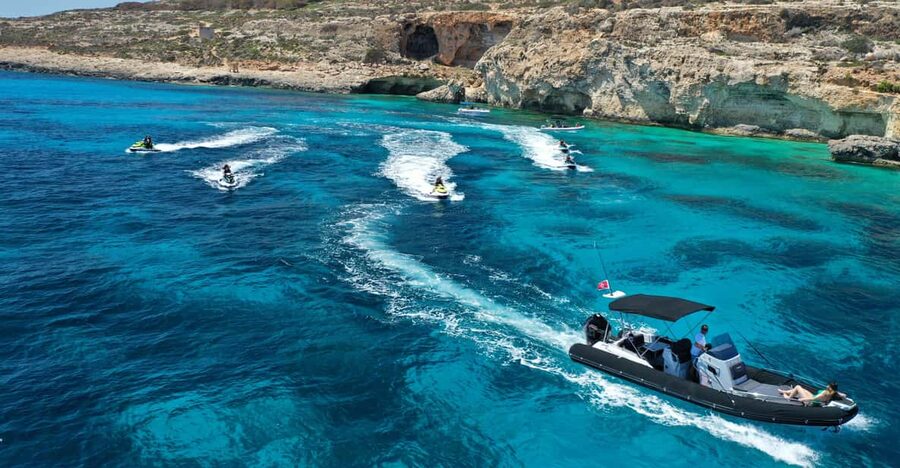 Mellieha: Comino and Blue Lagoon Jet Ski Safari Tour at 3 PM - Price and value: $227 per jet ski for up to 2 people