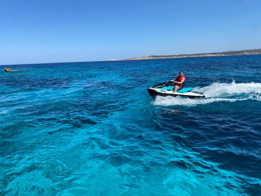 Mellieha: Jet Ski Rental with Safety Boat - Safety Routine: life vests, a safety boat, and a clear orientation