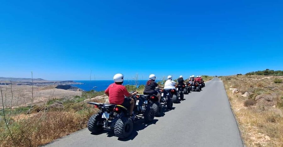 North Malta: Quad Bike Tour with Scenic Land, Sea & Swimming - White Tower Bay, Chapel stops, and the cliff edge finale