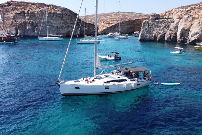 Private Day Charter on Amazing Mowgli - Crystal Lagoon of Comino: Short Anchor Time With Big Views