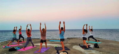 Beach Yoga Class with Swimming