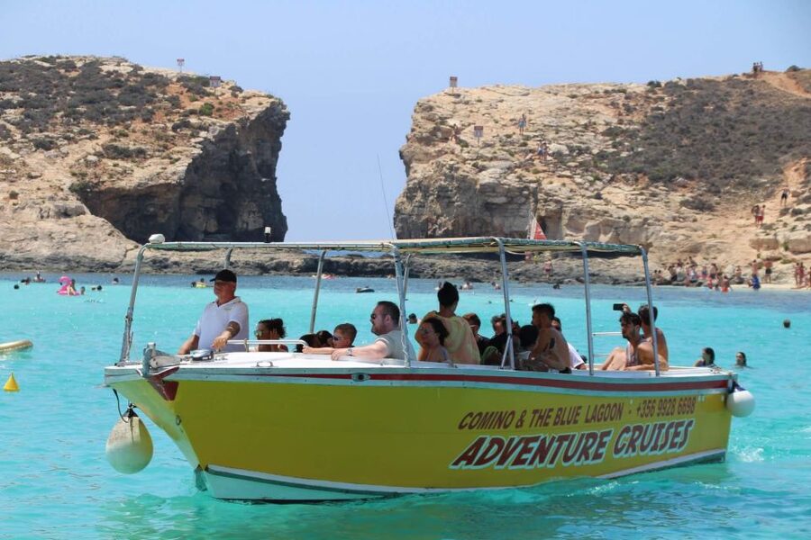 Sliema: Boat Trip to Comino Blue Lagoon, Gozo, and Caves - Crystal Lagoon: your first swim stop, short but sweet