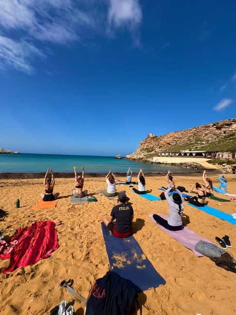 Sunday: Ghajn Tuffieha (Riviera) Beach Yoga Class - The Instructor and English-Led Guidance