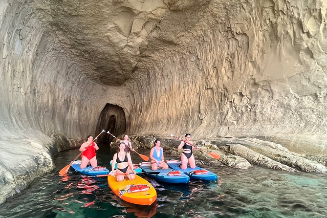 SUP Sunset Paddling to Ta Marija Caves - Gnejna Bay at 4:30 pm, calm water and practical vibes