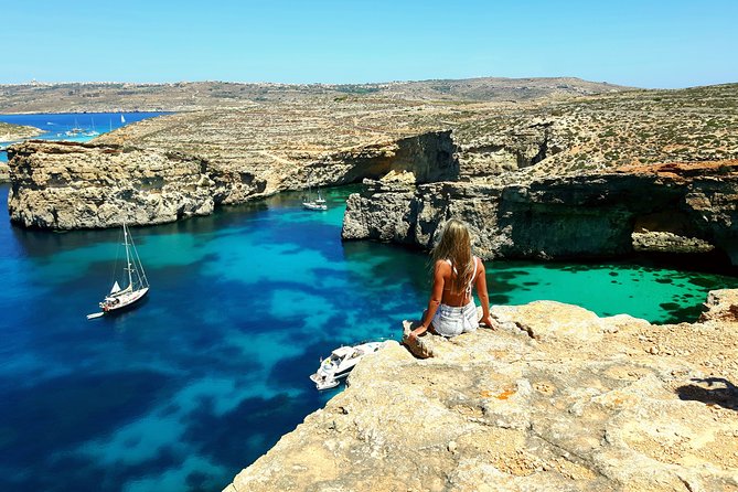 Tour in Malta Boat Charter to Comino and Gozoand Blue Lagoon - Santa Marija Bay and Cominotto: Quiet Sand, Caves, and Movie-Spot Views